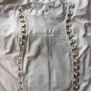 White strapless dress